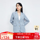 秋水伊人春秋新款藍色西裝外套女裝簡(jiǎn)約氣質(zhì)西裝H型通勤大氣西裝外套女 藍色 M