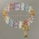 彩虹多巴胺，新款紫水晶黃水晶海藍寶月光石粉晶轉運多寶水晶手鏈 彩虹多巴胺水晶手串8mm 15.5cm