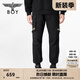 BOY LONDON潮牌工裝褲中性風(fēng)夏季金色LOGO印花束腳休閑褲N34904 黑色 S