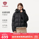 坦博爾泡芙羽絨服女短款脫卸帽秋冬保暖外套25年新款5530520D 黑色165