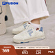 FILA FUSION斐樂(lè )潮牌女鞋BANK DX舒適場(chǎng)下滑板鞋時(shí)尚百搭小白鞋厚底鞋 奶白/永恒藍-GI 38