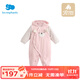 麗嬰房【商場(chǎng)同款】嬰兒剪毛絨連體衣寶寶衣服保暖連帽哈衣爬服春秋款 粉色 90cm 2歲