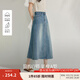 茵曼【萊賽爾】復古牛仔半身裙2025夏季新款高腰顯瘦a字中長(cháng)牛仔裙 牛仔藍 M