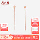 周六福（ZLF）  18K金耳線(xiàn)玫瑰金星星簡(jiǎn)約耳飾 一對