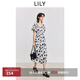 LILY2025夏新款女裝法式浪漫全棉復古老花泡泡袖休閑收腰連衣裙 601白色 S