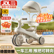 貝趣兒童三輪車(chē)嬰兒車(chē)1-3歲遛娃神器推車(chē)寶寶腳踏車(chē)小孩輕便溜娃車(chē) 頂配棕 丨剎車(chē)+燈音樂(lè )+推桿+頂棚 推騎兩用一周歲生日禮物