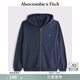 Abercrombie & Fitch經(jīng)典小麋鹿圖案男裝女裝情侶裝25春季連帽衛(wèi)衣外套122-5251 海軍藍 M (180/100A)