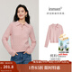 茵曼（INMAN） 毛衣女POLO領(lǐng)秋冬套頭針織衫通勤長(cháng)袖毛衣 桃粉色 L