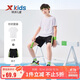 特步（XTEP）兒童童裝男女童小中大童運動(dòng)短袖針織套裝 珍珠白 140