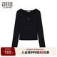 Teenie Weenie小熊女裝長(cháng)袖T恤2025春夏新款休閑美式簡(jiǎn)約純色上衣