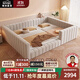 楠詩(shī)家居二胎家庭床4人親子床一家三四口大床主臥2米4可分可合布藝床 2.7米組合【0.9+1.5米床】 內嵌結構