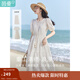 茵曼（INMAN）法式度假小個(gè)子套裝連衣裙2025夏女裝新品高檔白色中長(zhǎng)裙子 悠蘭杏 M