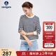 Navigare意大利小帆船女士衛衣25春秋季新品圓領(lǐng)條紋女裝寬松顯瘦純棉上衣 藍白條紋 M