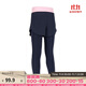 迪卡儂女童褲薄款緊身七分褲GYMG粉色假兩件8-9歲(131-140cm)-4277014