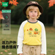 迷你木木屋兒童長(cháng)袖春秋款男童女童純棉圓領(lǐng)插肩上衣透氣 黃色 小熊汽車(chē) 110