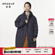 幻走（MOVEUP）2024秋季新款.FUN系列連帽貓咪繡花設計師長(cháng)款棉外套女 深寶藍 M