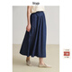 旅途原品ltyp 亞麻棉極簡(jiǎn)牛仔經(jīng)典傘裙 冬季休閑文藝A字半身裙女 靛藍-環(huán)保水洗 M