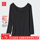 優(yōu)衣庫【狂歡價(jià)】女裝輕舒暖HEATTECH U領(lǐng)T恤/8分袖469740 472364 469740/09黑色 M