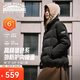 安踏面包羽絨服丨運動(dòng)羽絨服女裝冬季立領(lǐng)短款加厚棉服外套