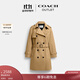 蔻馳（COACH）奧萊女士女裝純色中長(cháng)款風(fēng)衣戶(hù)外外套 卡其色 S