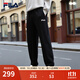 FILA 斐樂(lè)情侶款男女長(zhǎng)褲25秋冬季新款休閑寬松收口運(yùn)動(dòng)褲子加絨保暖 正黑色-BK L 175/84A/L