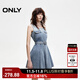 ONLY2025秋季新款無(wú)袖U領(lǐng)漸變百褶短裙牛仔裙連衣裙女|125142033 J33復古350牛仔洗水 L