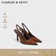 CHARLES&KEITH豹紋尖頭氣質(zhì)包頭涼鞋高跟鞋生日禮物送女友CK1-60280451 ANIMAL PRINT BROWN棕色/深棕色 38 （245）