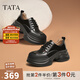 他她（TATA）英倫厚底小皮鞋女鞋學(xué)院運動(dòng)深口單鞋2025春新款CCJ03AM5 黑色 37