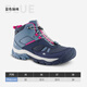 迪卡儂兒童登山鞋男童女童戶(hù)外防滑防水徒步鞋運動(dòng)鞋QUJR 藍色-抽繩 35