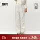 森馬（Semir）商場同款|休閑褲女冬季拼接寬松加絨長褲2025闊腿褲101725127001A