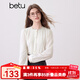 百圖betu女裝2025秋季新款襯衫氣質(zhì)花邊領(lǐng)設計蕾絲拼接長(cháng)袖女2509T66 米白 L