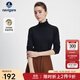 Navigare意大利小帆船女士長(cháng)袖T恤秋冬季羊毛高領(lǐng)打底衫簡(jiǎn)約百搭彈力體恤 暗夜黑 L