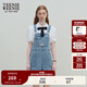 Teenie Weenie小熊女裝春夏裝牛仔背帶短褲簡(jiǎn)約時(shí)尚休閑通勤連體褲 淺藍色 M (165)