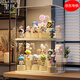 EACHY盲盒展示架收納盒透明防塵手辦玩具labubu泡泡瑪特展示盒-特大號