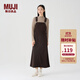 無(wú)印良品（MUJI）女式 燈芯絨 背帶裙中長(cháng)款連衣裙半身裙女秋款裙子美拉德BE10CC3A 深棕色 L （165/70A）