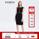 PORTS寶姿 新品 女裝優(yōu)雅撞色滾邊包袖連衣裙ALN8D145KWB008 黑色 M (6)