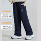 東北哈爾濱兒童加厚保暖羽絨褲漠河旅游裝備防水抗寒男女童滑雪褲 藏青色 130