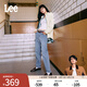 Lee【張凌赫代言】411舒適高腰小直腳藍色日常休閑女士牛仔褲潮流 淺藍色 27 (110-120斤)