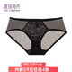 夏娃秘語(yǔ)內褲女純棉檔里布輕薄透氣舒適親膚中腰性感蕾絲女士三角內褲 黑色 （E048） 1條 L