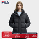 FILA 斐樂(lè)官方女士羽絨服時(shí)尚休閑簡(jiǎn)約基礎(chǔ)連帽外套 傳奇藍(lán)-NV L (170) 88A