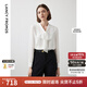 朗姿法式設計感通勤時(shí)尚飄帶領(lǐng)長(cháng)袖襯衫氣質(zhì)內搭高級感襯衣上衣冬 白色 L