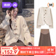 婧麒（JOYNCLEON）孕婦裝春秋季2025新款連衣裙毛衣時(shí)尚洋氣時(shí)髦大碼半身裙套裝 杏色開衫+駝色半身裙 Jtz155355 L