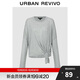 UR2025秋季新款女裝慵懶休閑風(fēng)綁帶超寬松長(cháng)袖T恤UWB450049
