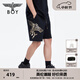 BOY LONDON潮牌休閑褲中性風夏季寬松高街黑色短褲N13902 黑色 S