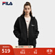 FILA 斐樂(lè )官方情侶款針織連帽衛衣外套2025秋季新款休閑純棉寬松上衣 【加絨款】正黑色-BK L 175/96A/L