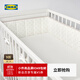 宜家（IKEA）LENAST雷納斯特寶寶防撞床圍頭保護安全靠墊嬰兒床護欄 帶有圓點(diǎn)/白色灰色60x120cm