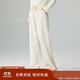 茵曼加厚燈芯絨雪尼爾闊腿褲女冬季高腰時(shí)尚直通休閑褲子 珍珠白 M 