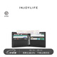 INJOYLIFE男士錢(qián)包短款簡(jiǎn)約皮夾頭層牛皮商務(wù)青年錢(qián)夾二折真皮橫 黑色