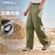 探路者（TOREAD）旗艦 兒童褲子男女中大童裝秋冬季款加絨戶(hù)外軟殼長(cháng)褲 巖石綠 150