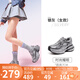 駱駝（CAMEL）【星雨】老爹鞋情侶款透氣厚底休閑鞋 L25A202025 銀灰(女款) 37